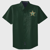 Men's Short Sleeve Button Down Shirt - Deputy Star & Name